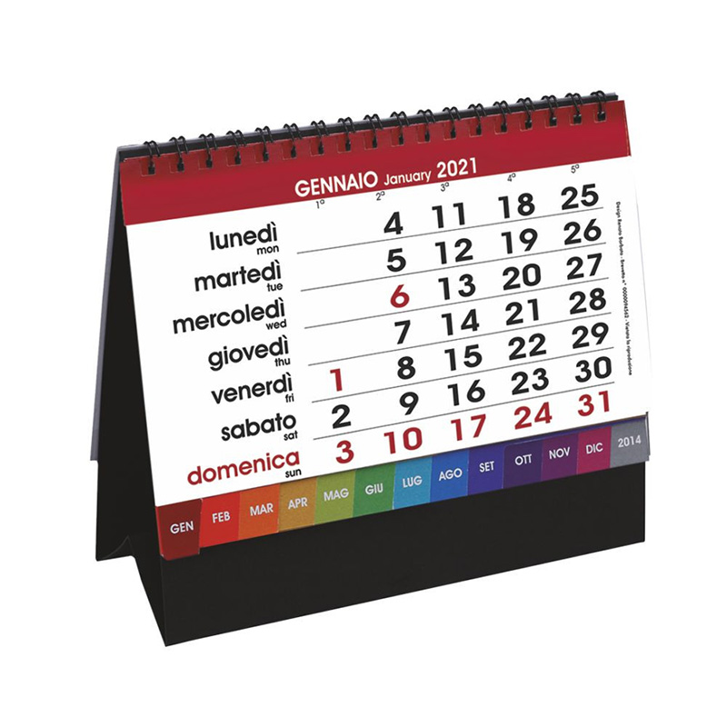Calendario da tavolo Desk Nero 2021